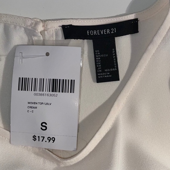 Cream Tie-Front Keyhole Top - Picture 3 of 3